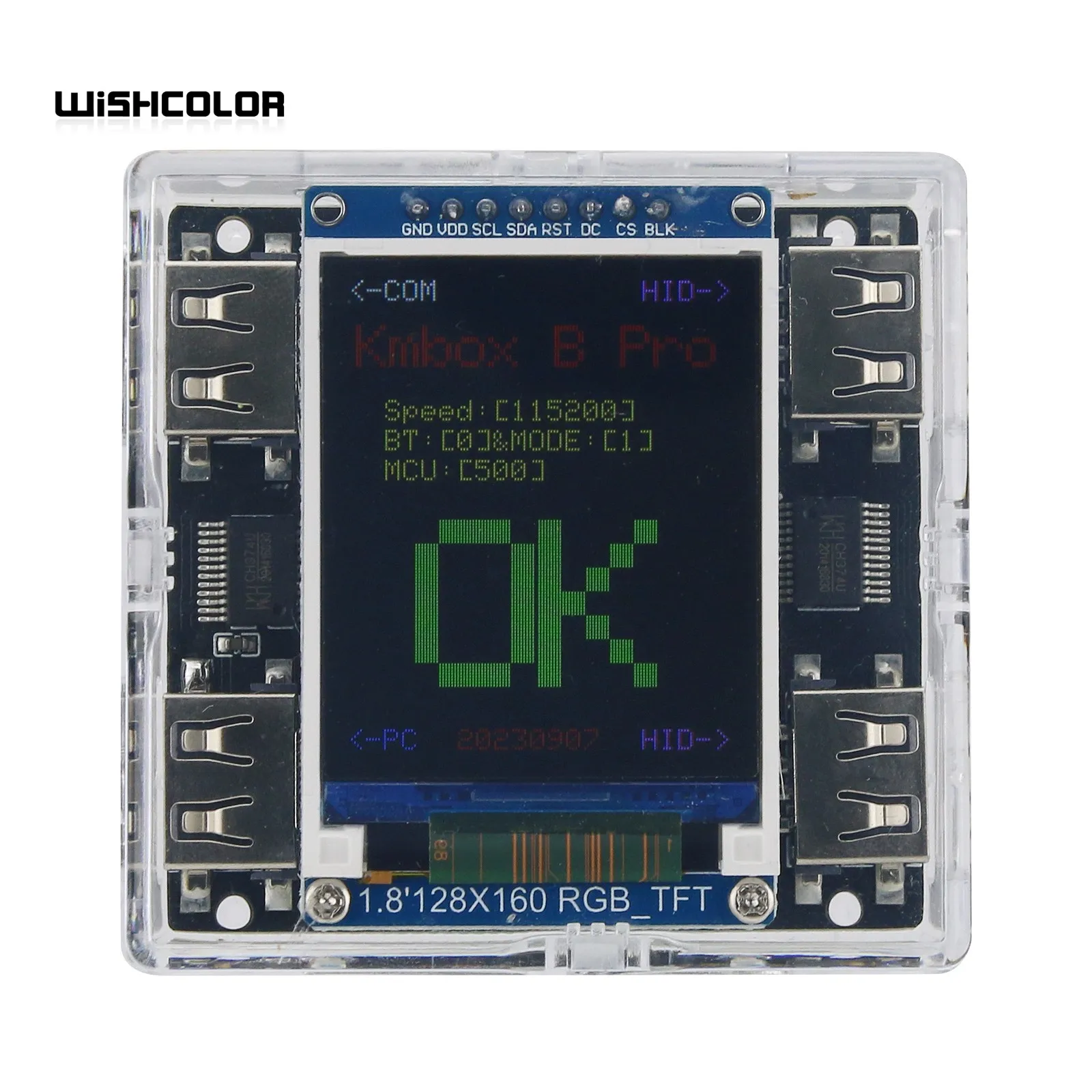 

Wishcolor Kmbox B + (Pro) контроллер клавиатуры, мыши, AI вспомогательная клавиатура, Макросъемка, с экраном для DMA и двойным компьютером