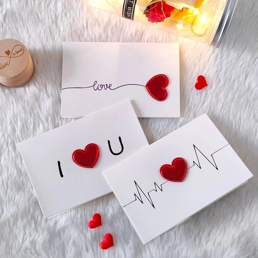 Love Postcard Valentines Day Gift Cards Wedding Invitation Greeting Cards Anniversary Couples Handmade