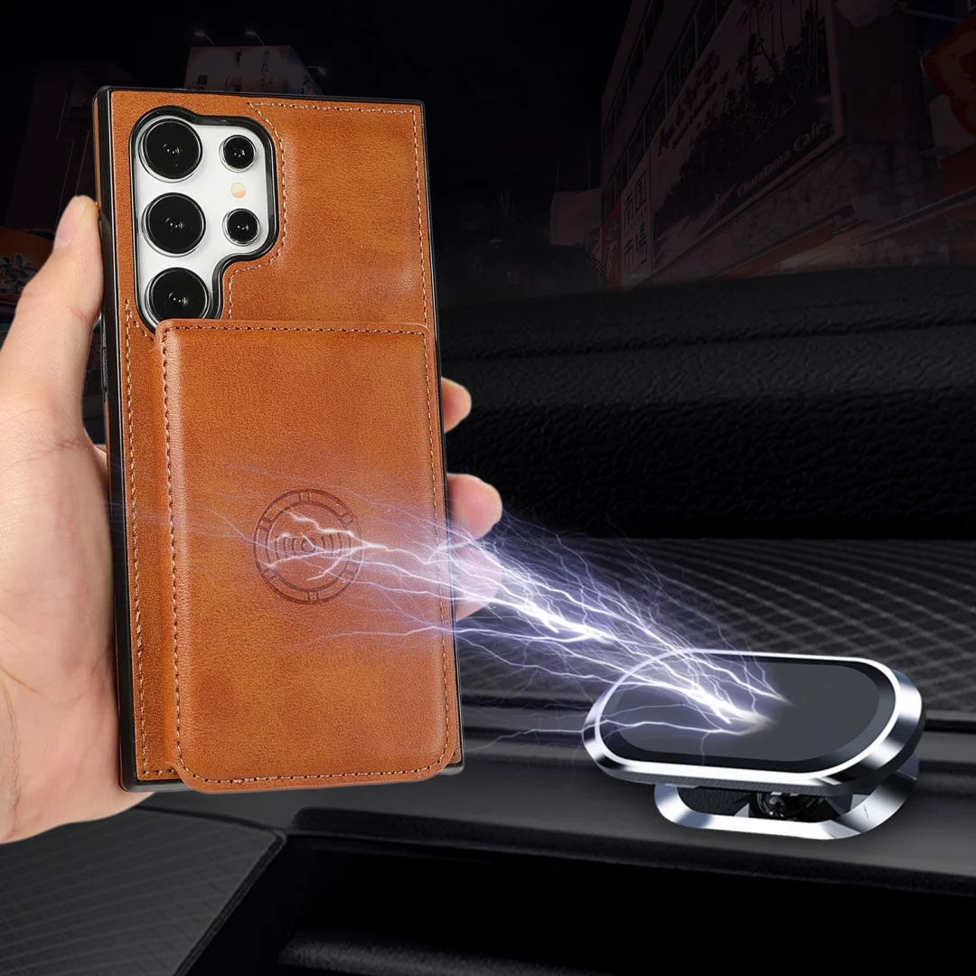 Anti-Theft Wallet with Blocking Layer and Magnetic Leather Phone Case