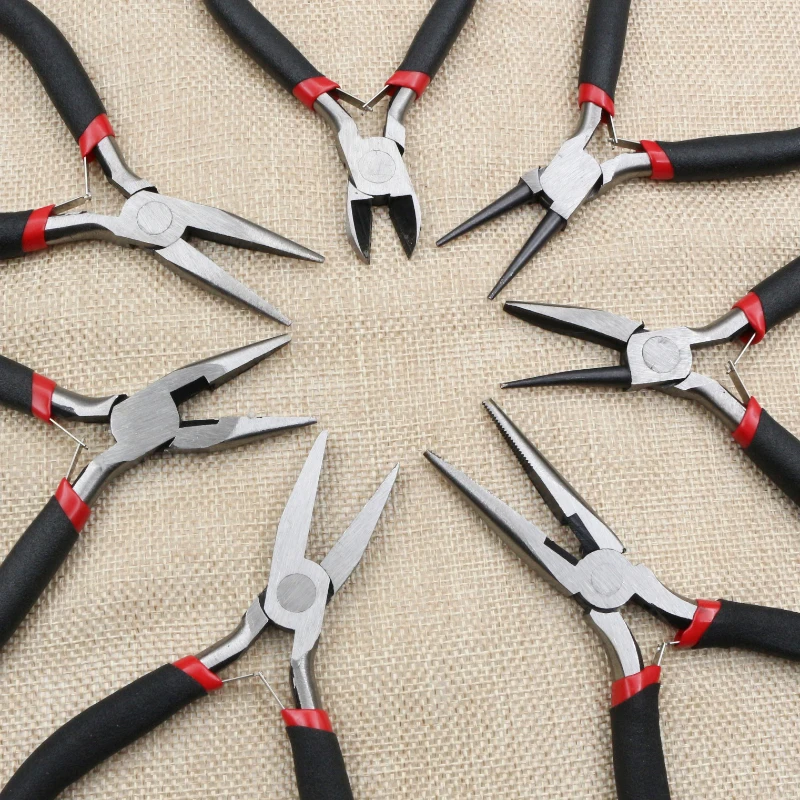 Stainless Steel Needle Nose Pliers for Jewelry Making Hand Tool Black  12.5cm/ 1 Pcs 