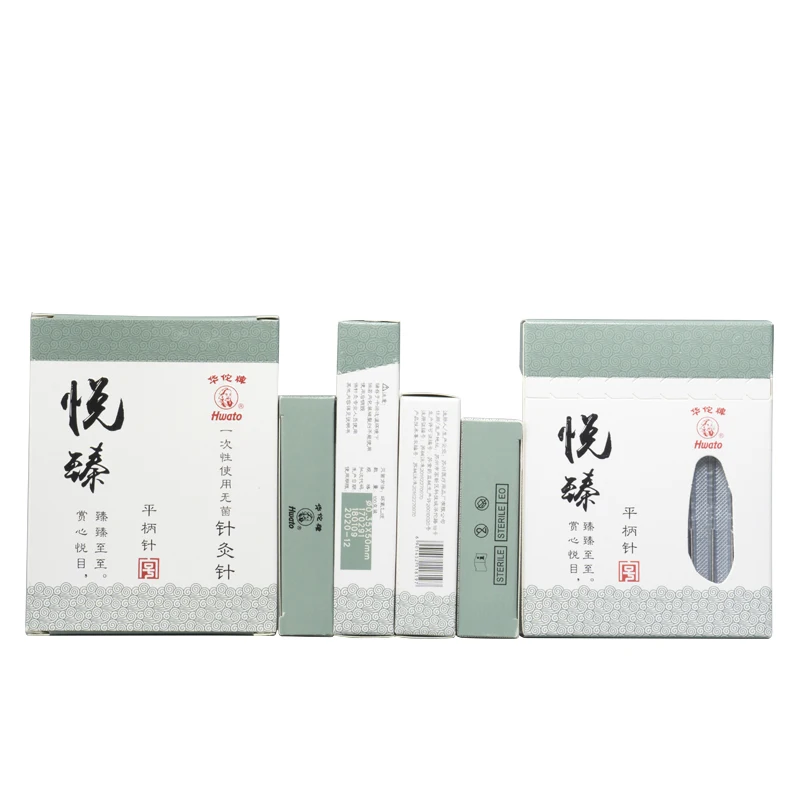 Hwato Acupuncture Needle Nonreusable Massage Needle Flat Handle Silver