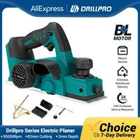Drillpro 30000RPM Brushless Electric Planer Wireless Woodworking Machine Cordless Home DIY Cutting Power Tool For Makita Battery 1