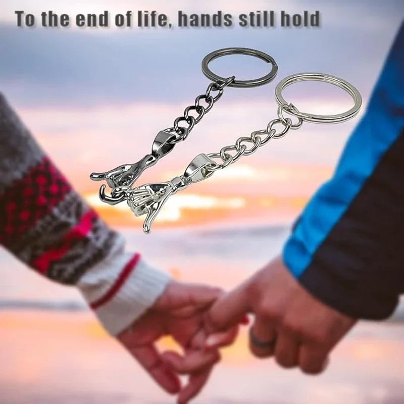 Portachiavi Per Coppie 'Love Promise' - Regalo Di San Valentino O Anniversario Per Fidanzato E Fidanzata (2 Pezzi Argento)