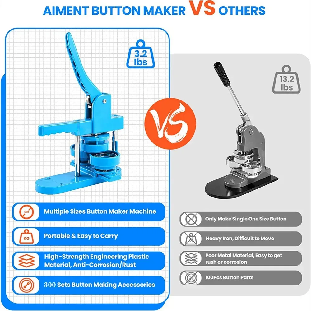 25/32/58MM Badge Button Maker Machine DIY Pin Brooch Button Badges Making Machine for Art Handicrafts Badge Punch Press Machine