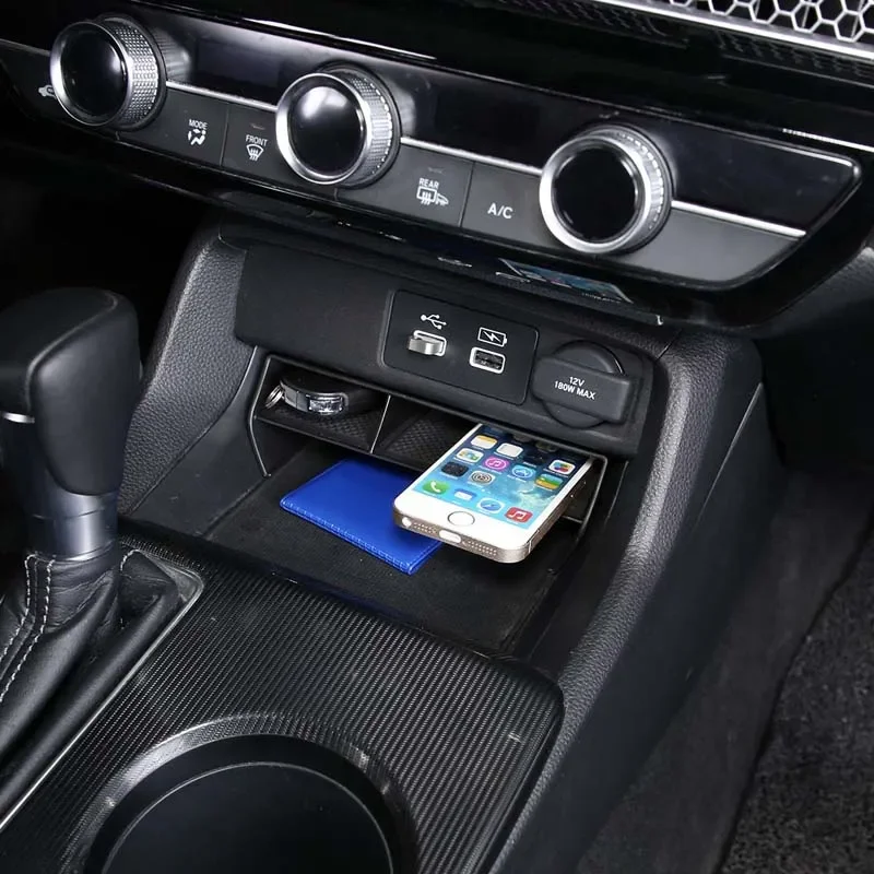 

cheya ABS Black Car Centre Console Storage Box Interior Stowing Tidying for Honda Civic 11Th 2022 + interior Accessories 1 Pcs