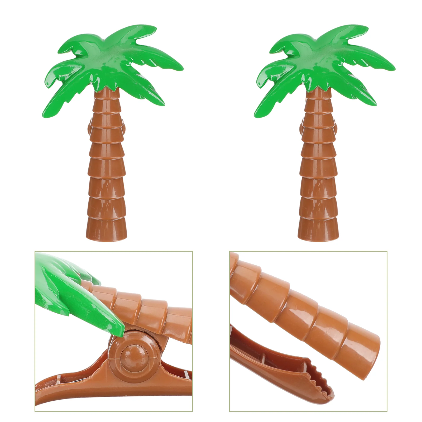 

2 Pcs Beach Towel Clip Tree Shape Palm Shaped Clips Plastic Clothes Fixing Quilt