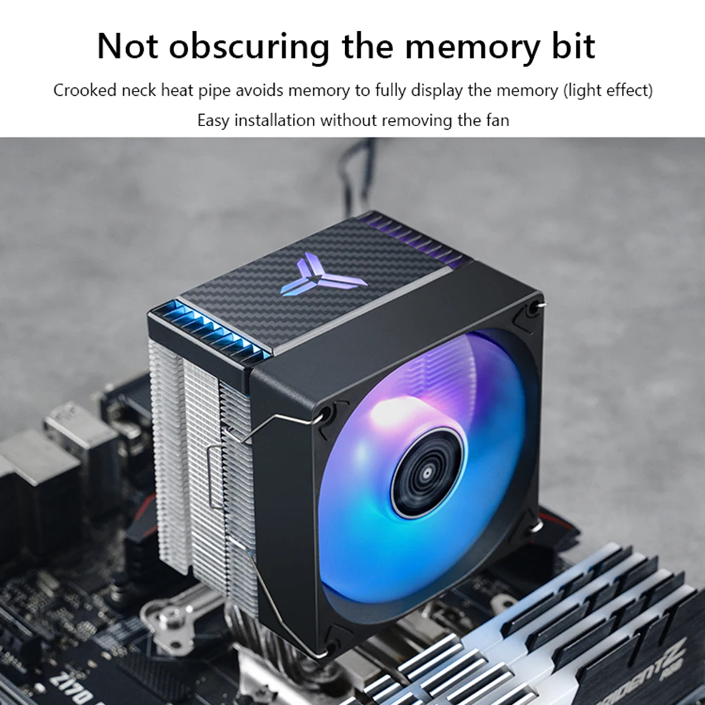 CPU Cooler 4 Heat Pipe ARGB 9cm CPU Cooler Fan PWM Temperature Control Mute Computer Accessories for INTEL LGA 1700 1200115X AM4