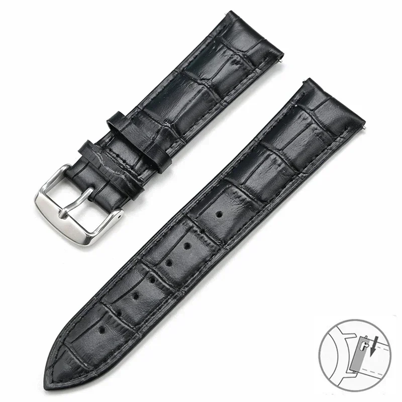 Premium Cowhide Genuine Leather Quick Release Watch Strap - Universal Fit