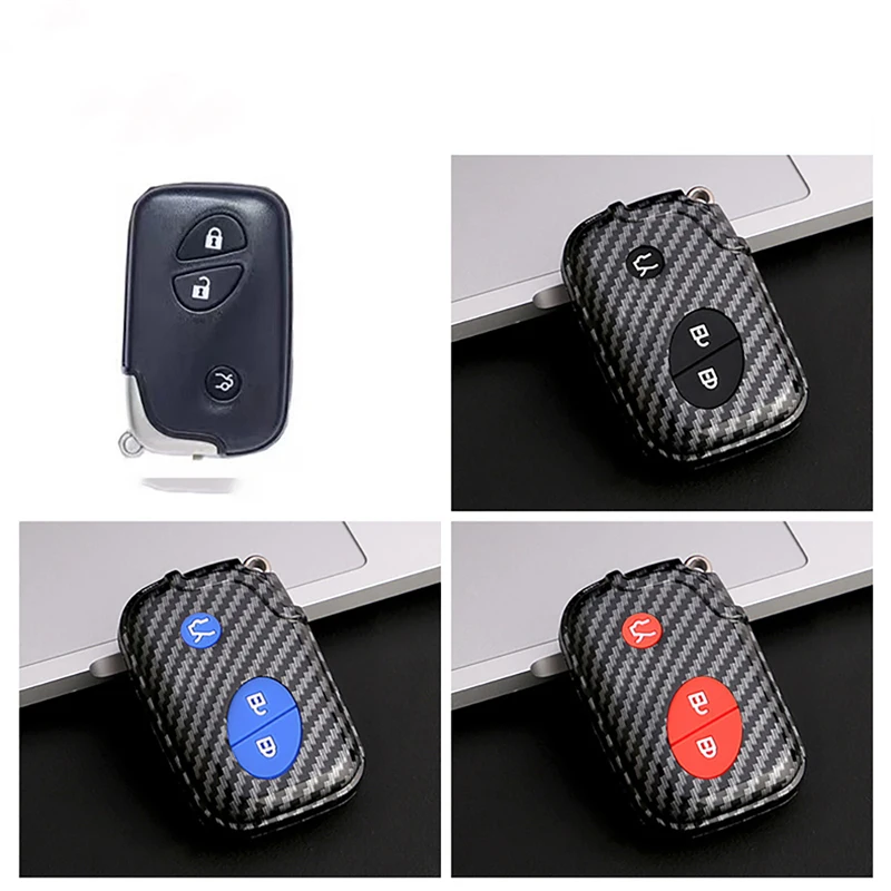 OFFCURVE Genuine Leather Key Fob Cover For Lexus - Handmade Crazy Horse Cowhide Case With Keychain