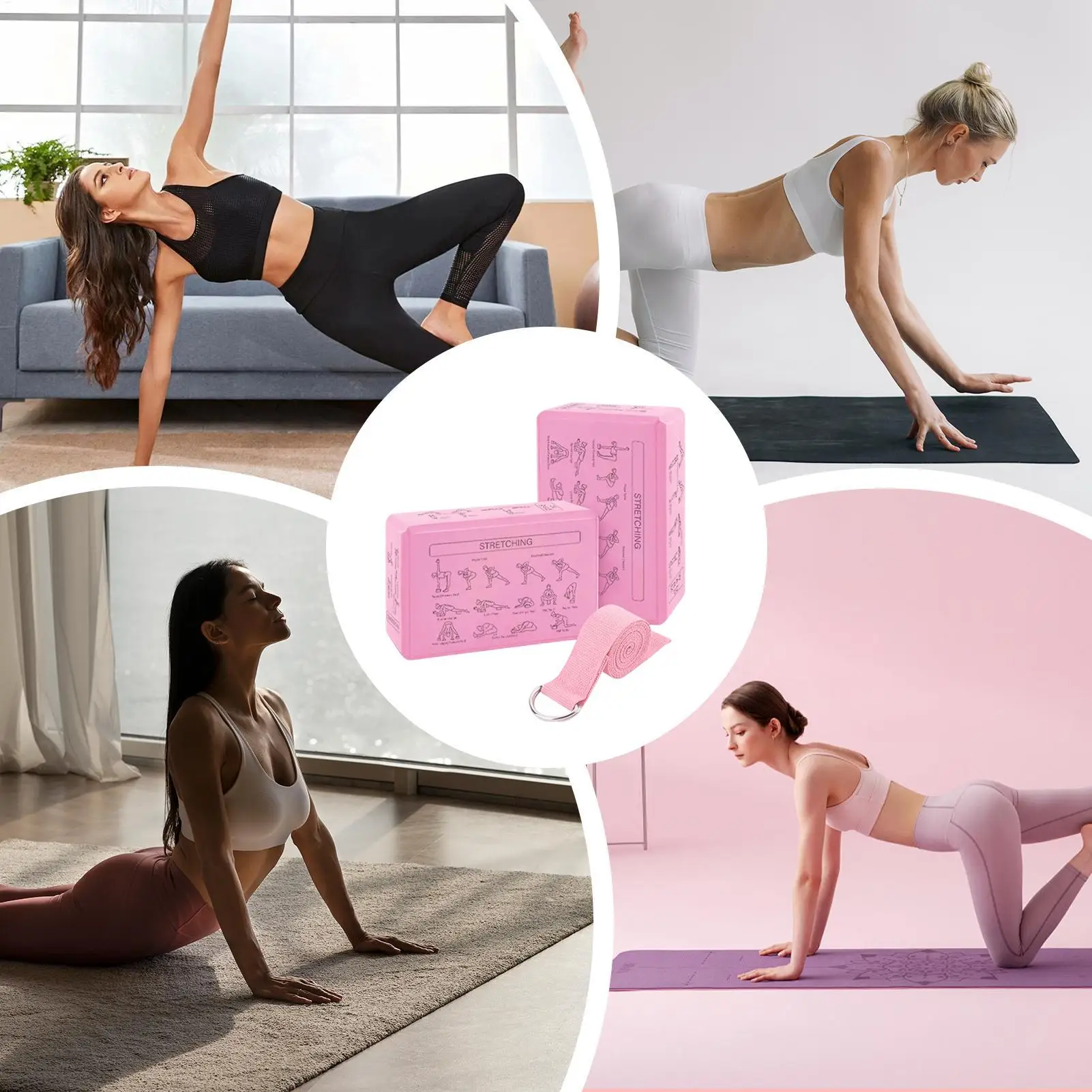 Blocs De Yoga En Mousse EVA - Lot De 2, Antidérapants Et Légers, Idéaux Pour Débutants Et Avancés (Pilates, étirements)