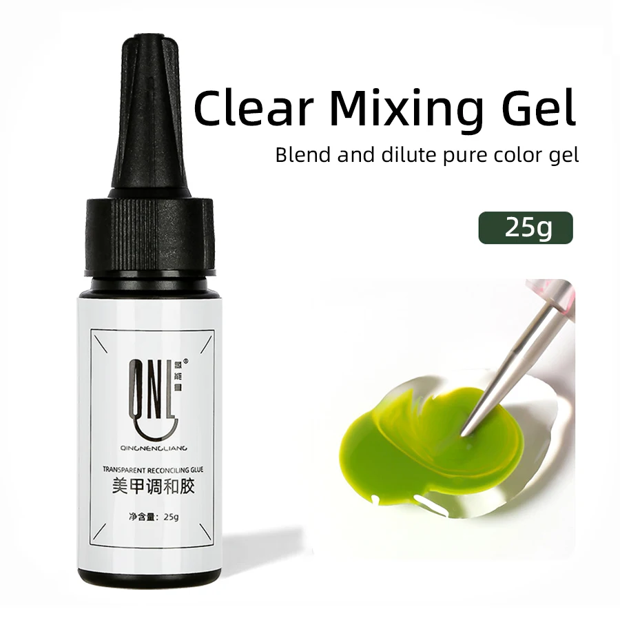 RS Nail 25ml Nail Mixing Gel Art Soak Off LED Gel Polish Blending Pigment Dust Shiny Manicure Gradient Tool
