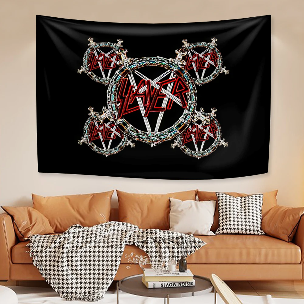 Slayers Rock Band Tapestry Music Home Decoration Estetica Wall Hanging Headboard Bakcground Cloth Party Background Concert Decor