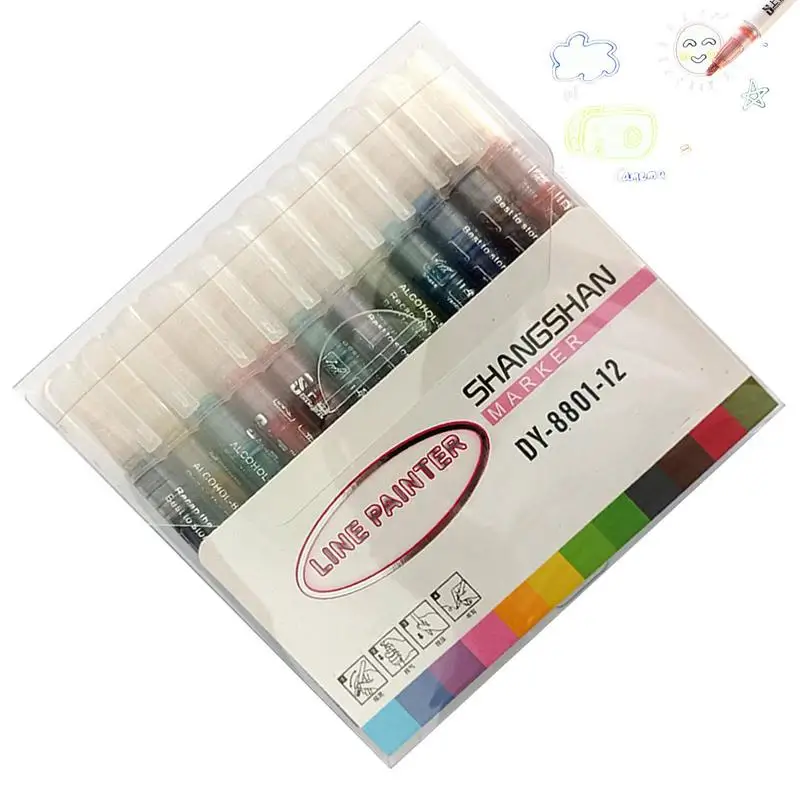 

Outline Markers 12 Colors Doodle Shimmer Marker Set Silver Outline Paint Markers For Greeting Cards Christmas Gifts For Boys And