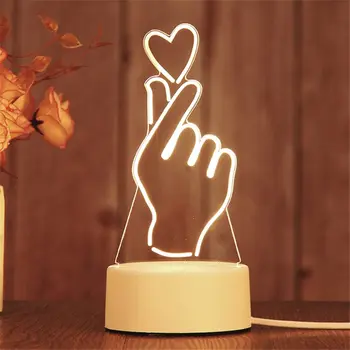 Small Heart Night Light Creative Acrylic LED Table Lamp 7