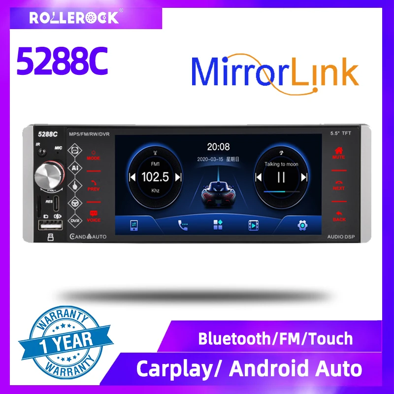 

5.5 Inch Car Radio MP5 1Din IPS screen Mobile Internet AI Intelligent Voice FM Function Car Multimedia Player Support Bluetooth