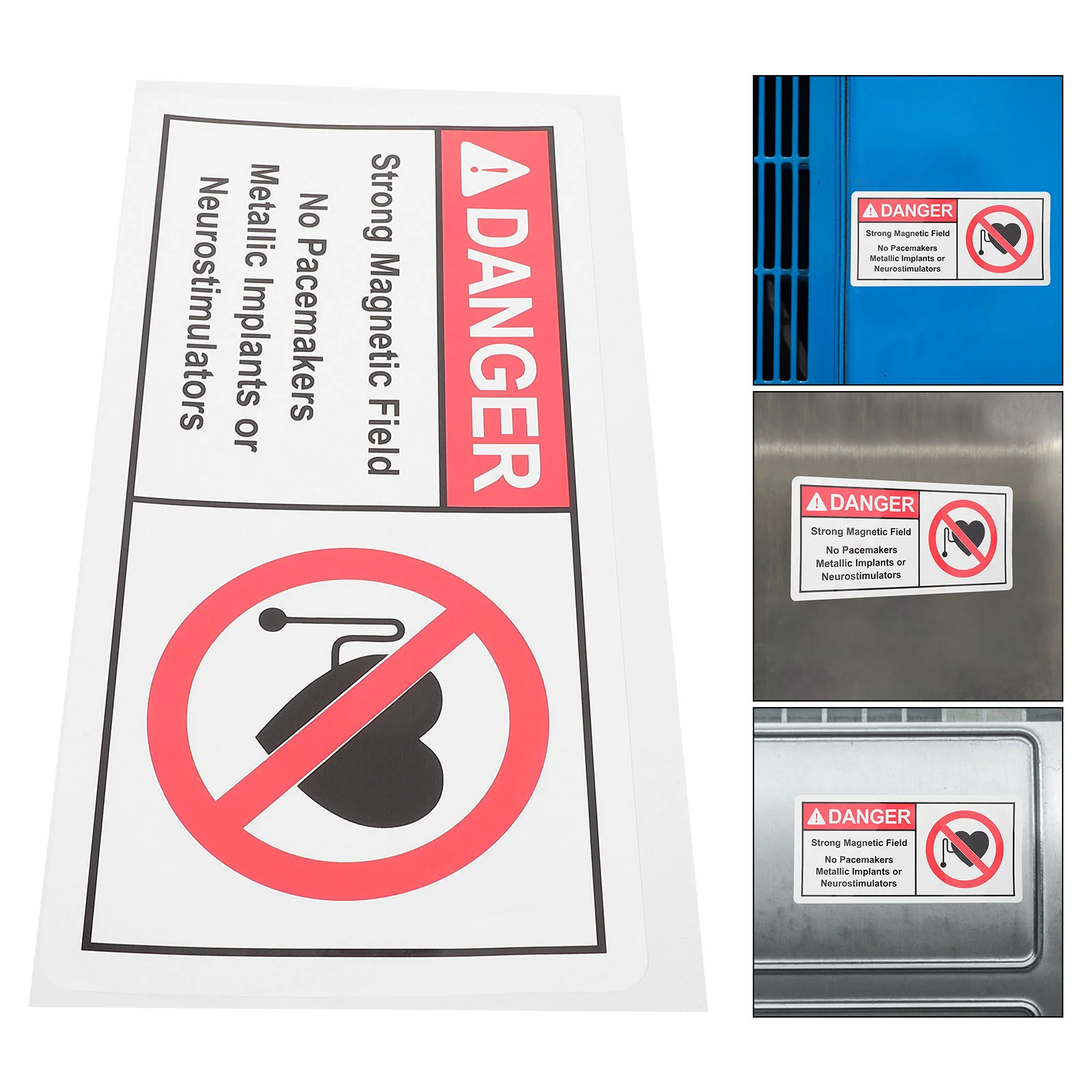 

Warning Stickers Label No Pacemaker Sign Magnetic Field Decal Pp Synthetic Paper Signs Caution