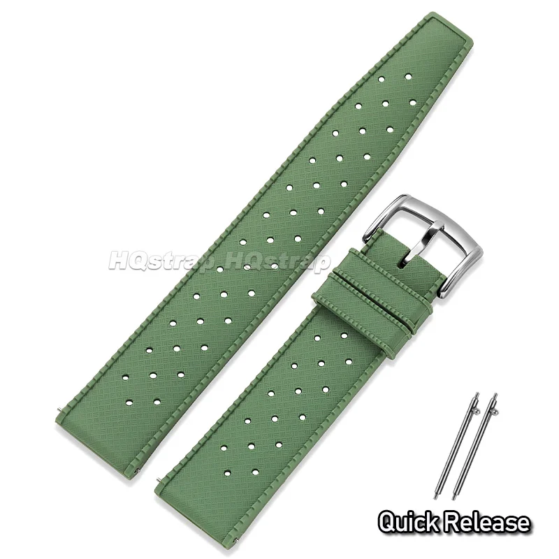 Waterproof Quick Release Perforated Silicone Watch Strap - Tropical Design