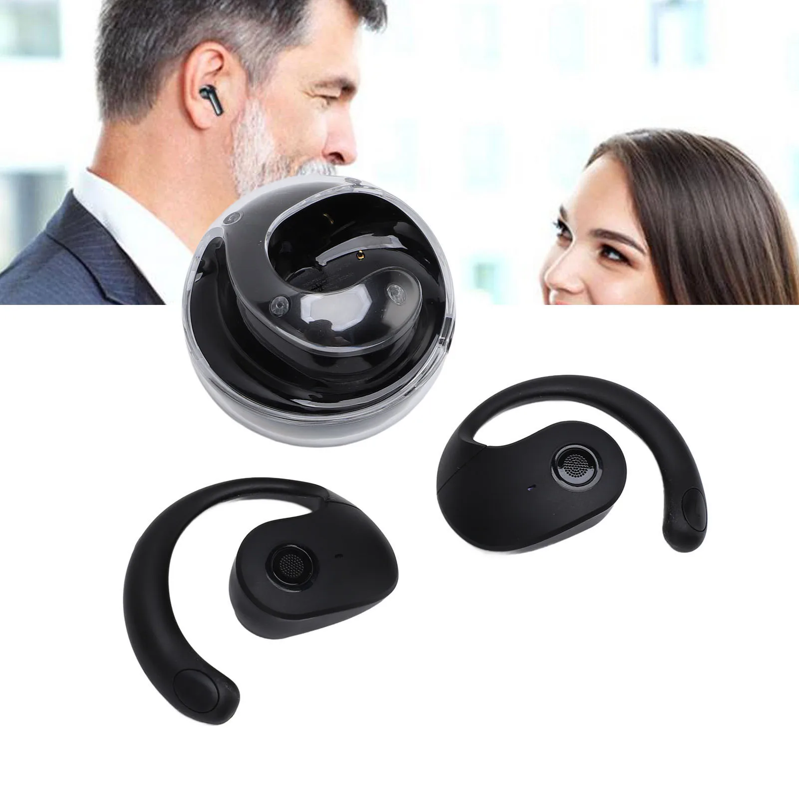 Wireless Bluetooth AI Real-time Language Translation Earphones 144 Language Ear Hanging Headphone Translator for Travel Business