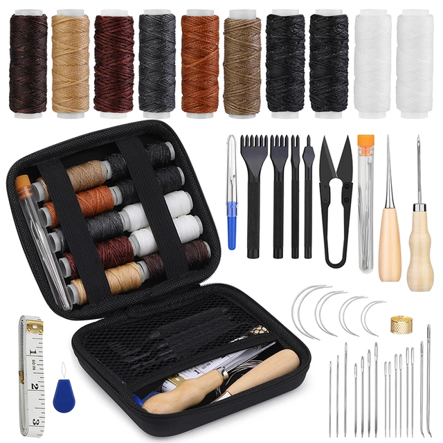 Leather Sewing Upholstery Repair Kit with Sewing Awl, Seam Ripper