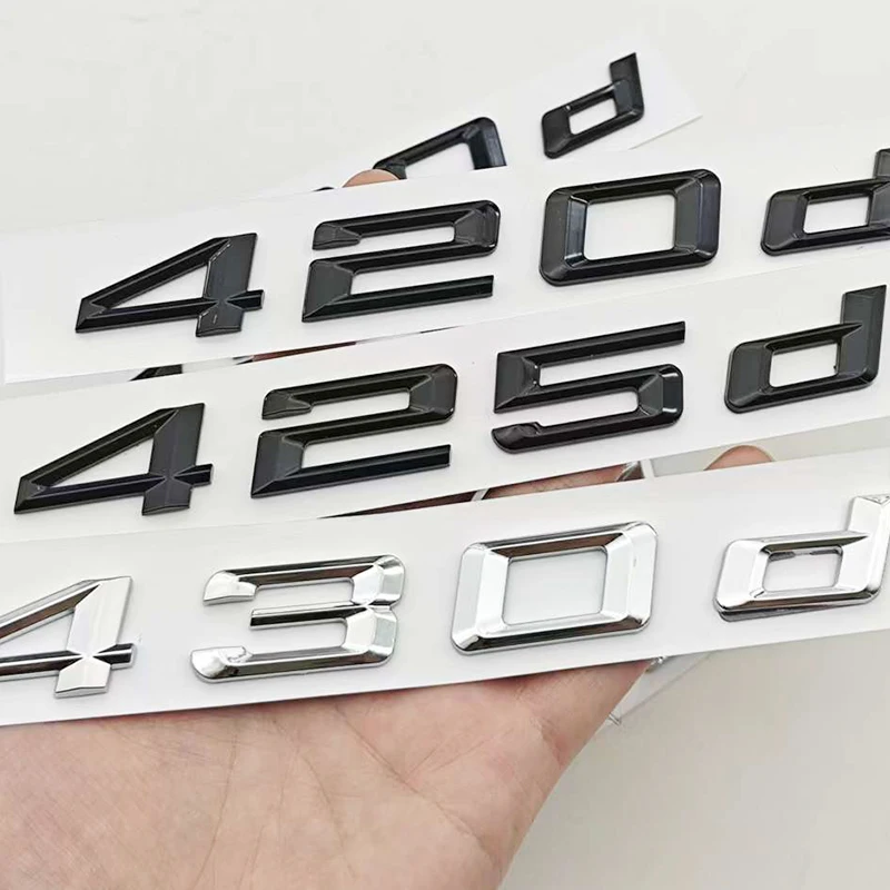 3D ABS 자동차 레터 로고 420d 430d 배지 스티커 리어 트렁크 엠블럼 데칼 BMW 4 시리즈 F32 F33 F36 자동차 마킹 액세서리