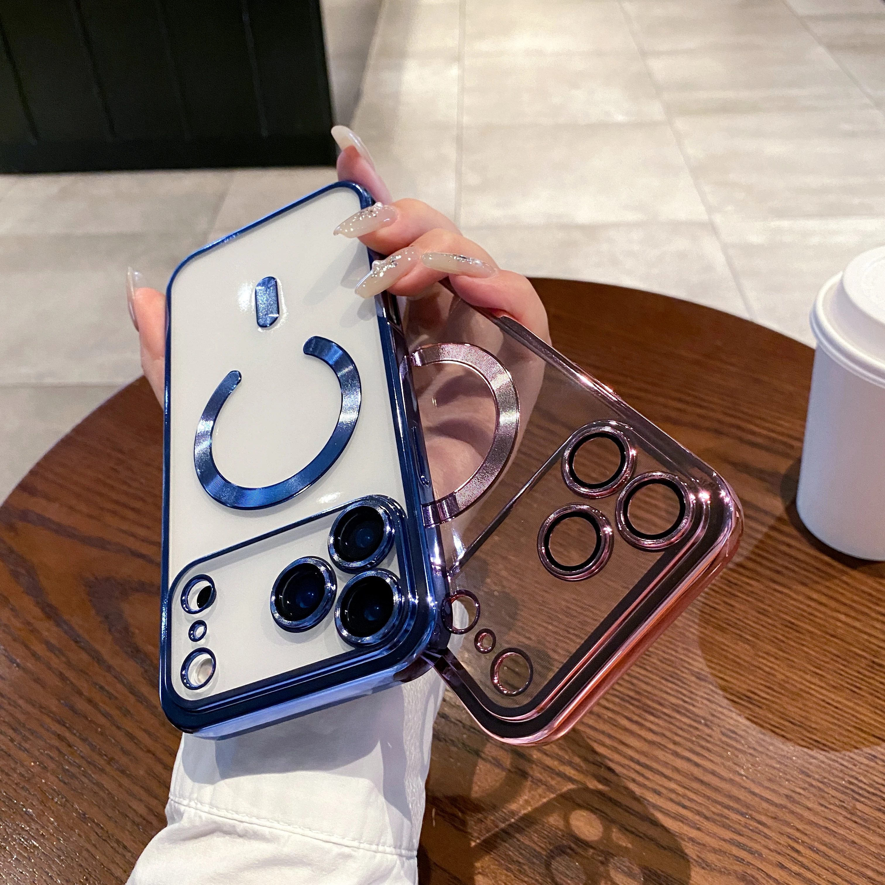 Clear Magnetic Phone Case with Lens Protection - Soft Cover