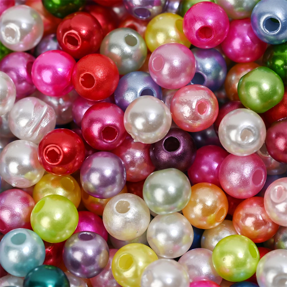 Perlas acrílicas de colores de 3/4/5/6/8/10/12 mm, espaciadoras sueltas para costura, fabricación de joyas, pulseras, collares y pendientes