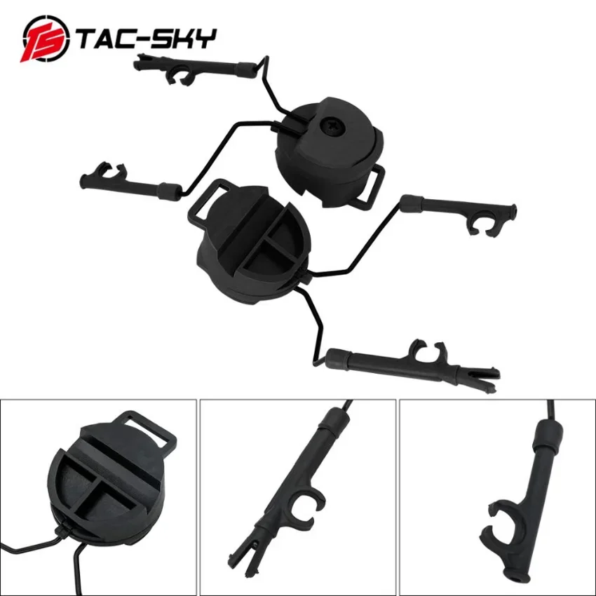 TS TAC-SKY Pelto Comtac Military Tactical Headset Airsoft Hunting Hearing Protection Earmuffs with U94 Ptt and ARC Rail Mounts