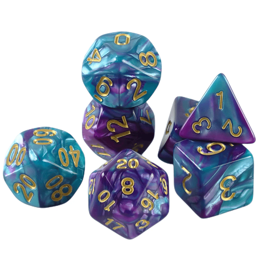 7pcs DND Polyhedral Dice Double-color Dice with A Bag for Board Game DND RPG Role Playing Game Accessories Sf41ea78a6bfd409baeb75943e076ff37F