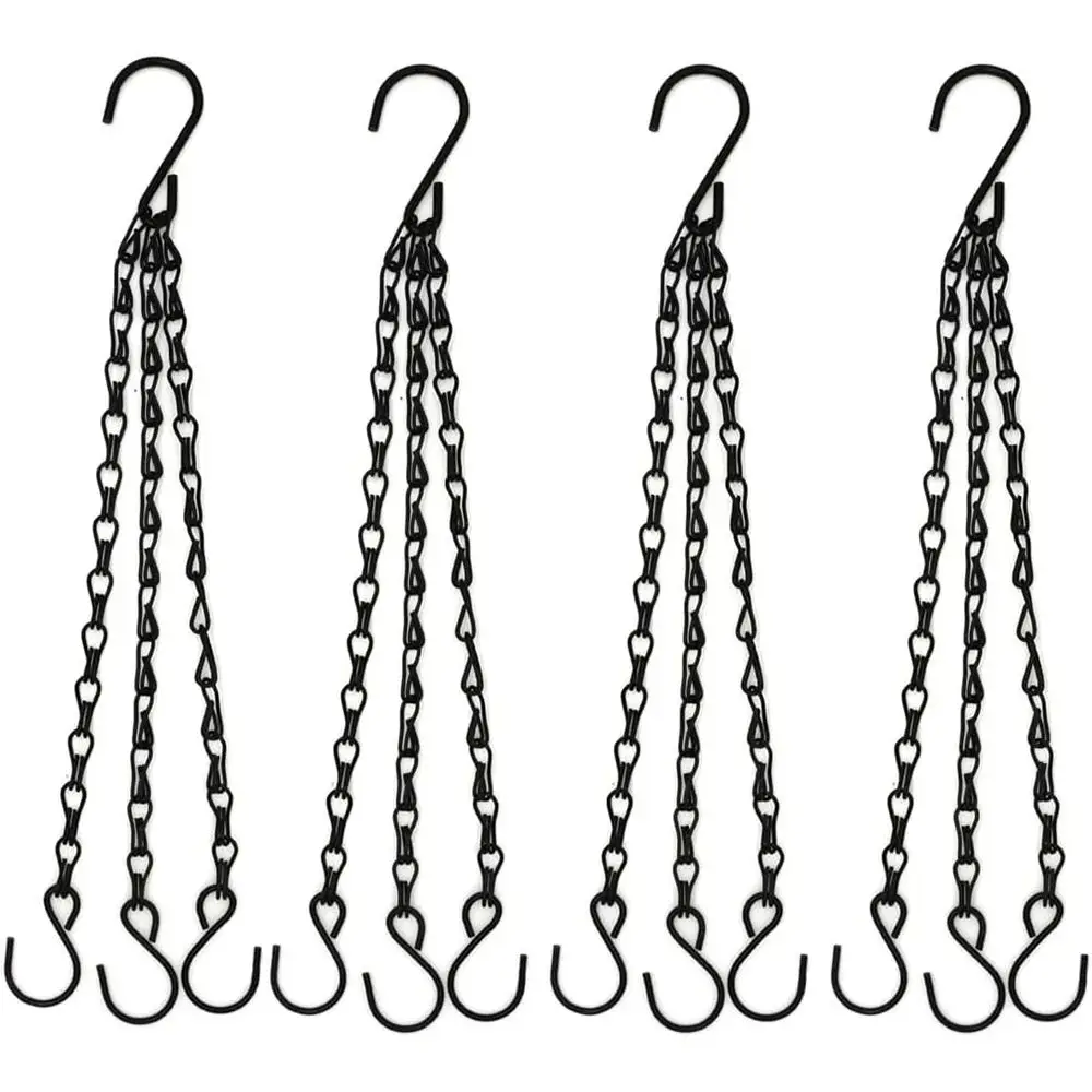 Flower Pot 40cm Imitation Rattan Hanging Basket Flower Pot Chain 3 Hooks Basin Hydroponic Plants Plant Grow Basin Home Garden Decor