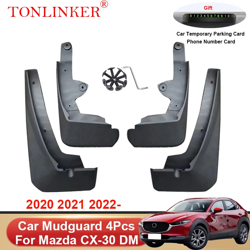 TONLINKER Car Mudguard For Mazda CX-30 DM CX30 CX 30 2020 2021 2022- Mudguards Splash Guards Fender Mudflaps 4Pcs Accessories