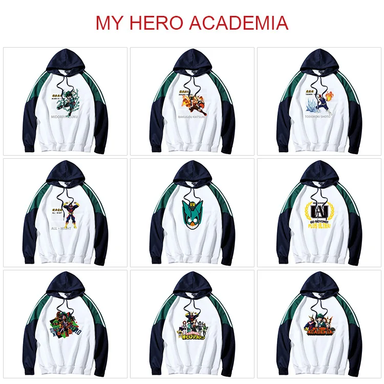 

My Hero Academia Anime Hoodies Men Women Print Autumn Sweatshirt Fashion Casual Assorted Colors Sweater Fleece Cartoon Pullover