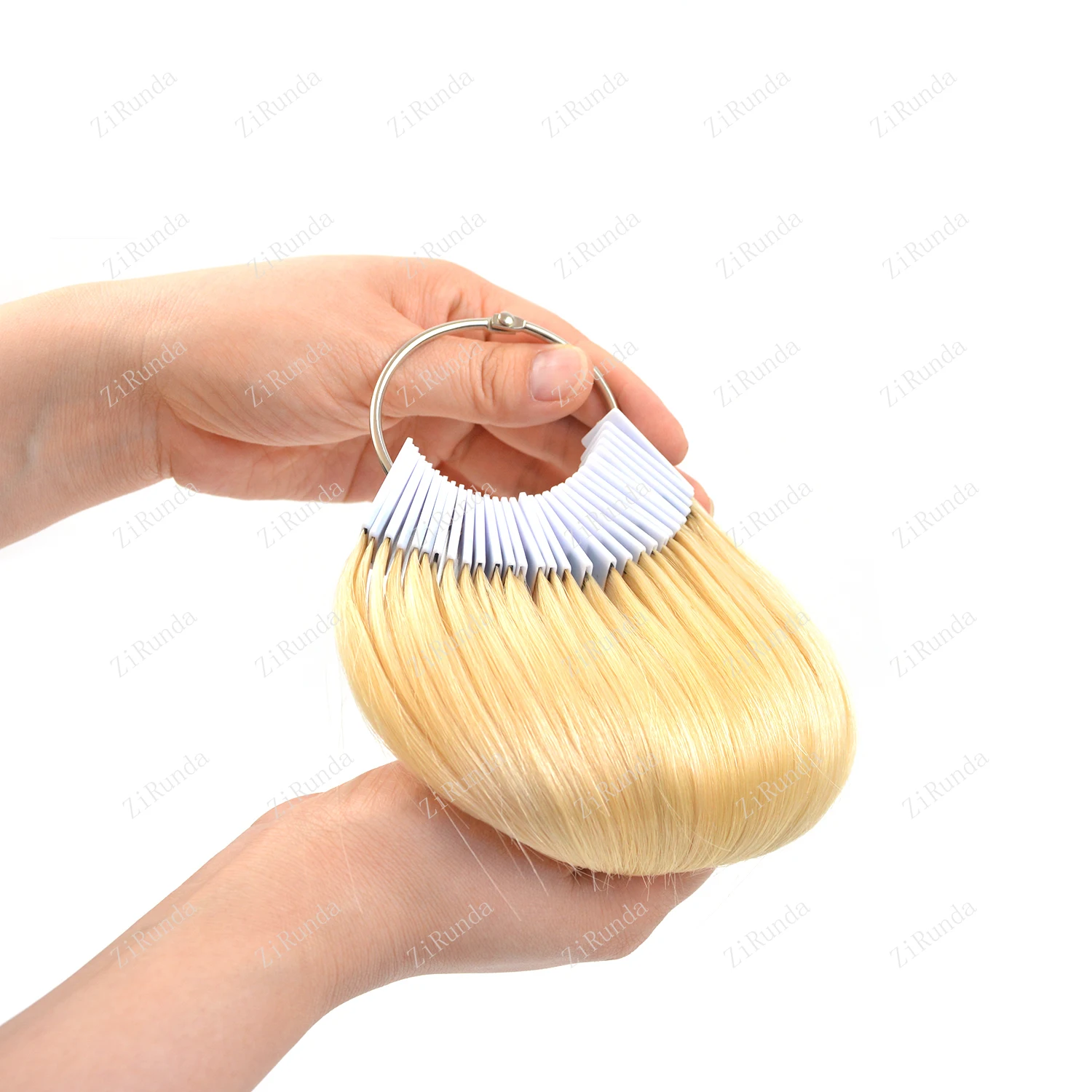 인모 컬러 링 견본 테스트 컬러 샘플 링, 살롱 헤어 컬러 차트, 금발, 8 인치, 30 개