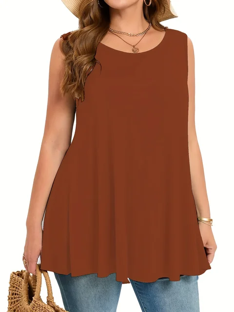 Haut à col rond en fibre précieuse pour femme, simple, solide, précieux, décontracté, grande taille, vêtements d'été 26