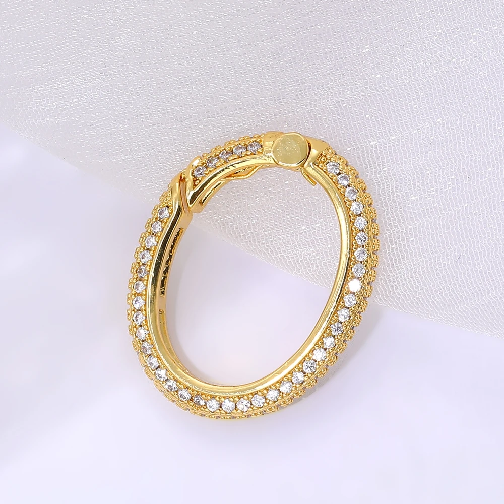 Juya 18K Reales Gold Überzogene Dekoration Oval Runde Karabiner Karabiner Zubehör Für DIY Luxus Handwerk Schmuck Machen – Detail 7