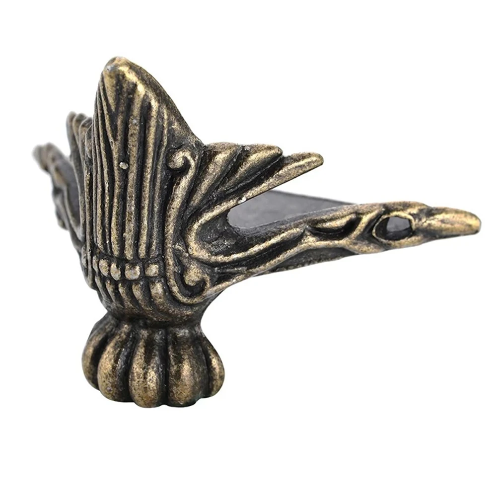 4 Pcs Antique Brass Jewelry Chest Wood Box Cabinet Decorative Feet Leg Corner Protector Metal Crafts Furniture Tool Accessories