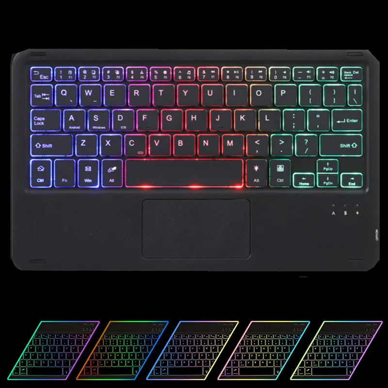 Rainbow Backlight Touchpad Keyboard Case with Mouse
