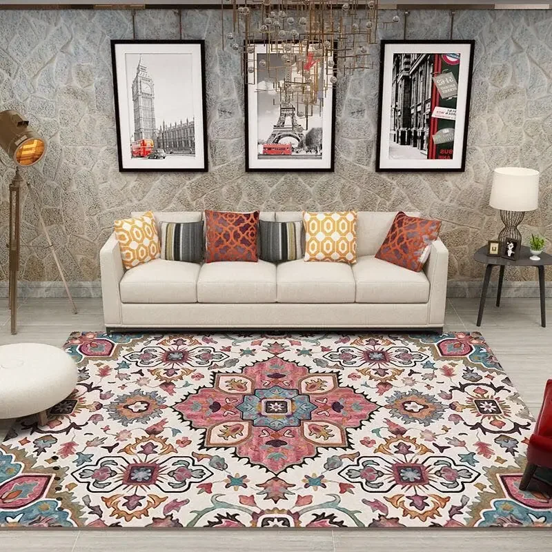 

Modern Moroccan Homestay Living Room Carpet Nordic Bedroom Study Lounge Large Area Decorative Rug Bohemian Bathroom Porch Mat