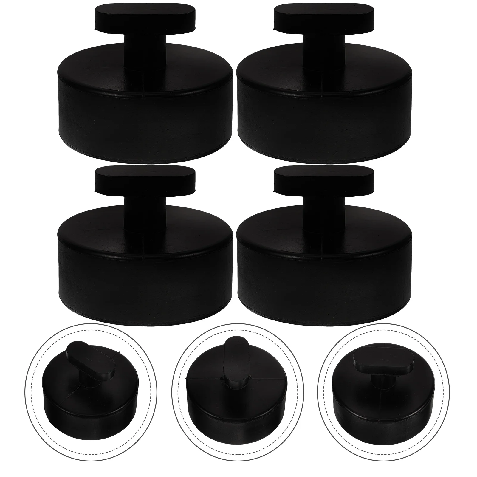 

4 Pcs Black Rubber Mat Floor Jack Pad Stand Pads Adapter Bottle for Vehicle Lifts