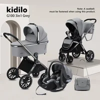 Chariot bidirectionnel pour bébé avec siège de sécurité, pliable à un bouton, livré avec un sac pour maman, 3 en 1 6
