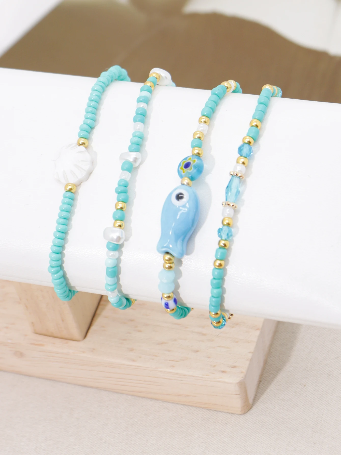 Bohemian Ocean Shell Fish Bracelet Womens