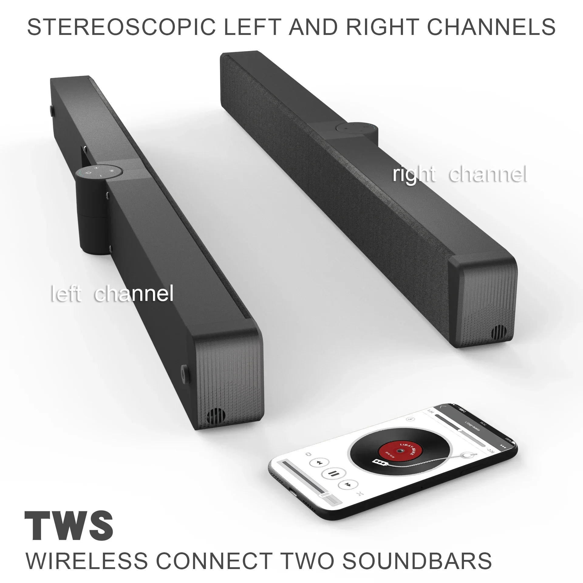 

Foldable TV Soundbar Wired and Wireless Bluetooth Speaker Home Cinema Sound System Stereo Surround with FM Radio Music Center