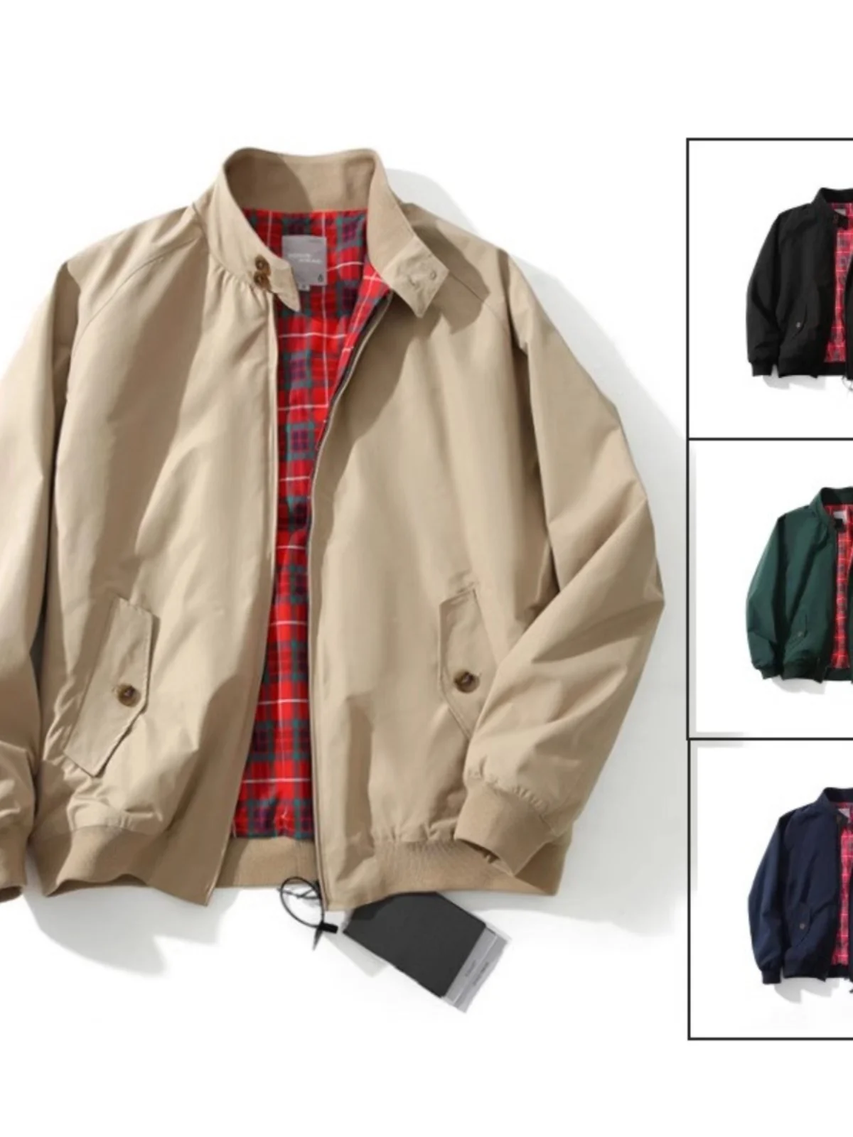 American Retro Flight Jaet Harrison Workwear Spring Autumn Pure Color Collar Tee-proof Men's Outerwear Faion Urban Poly...