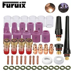 Torche de soudage TIG à lentille gaz, 49 pièces, Kit de tasses en verre Pyrex #10, accessoires pour torche de soudage DB SR WP 17/18/26 TIG 