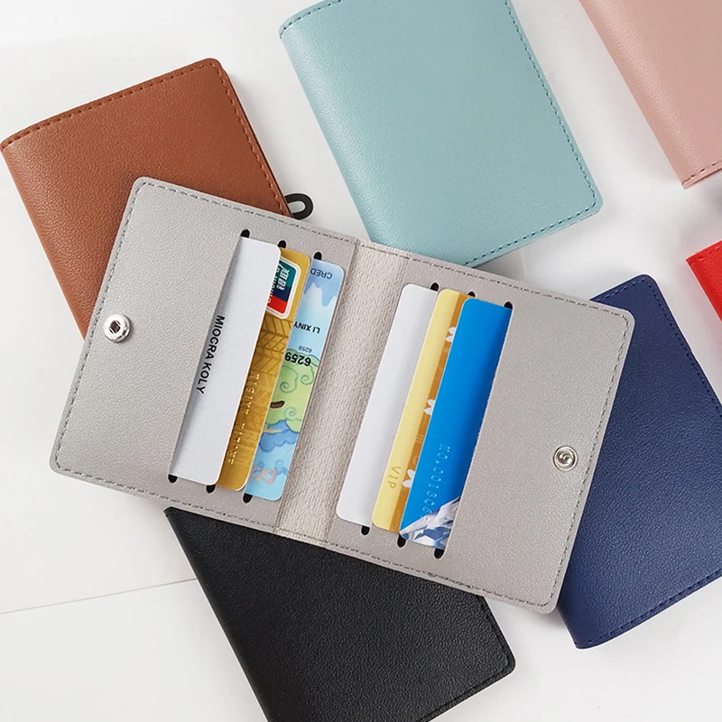 

Mini Slim Wallet Purse PU Leather Women Men Card Holder Unisex Zipper Business Card Case Credit Men Bank Cards Holder Wallet