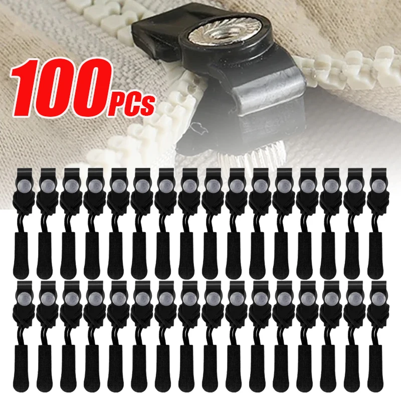 Universal Zipper Repair Kit Detachable Zipper Head Replacement Puller for Jacket Bags Coat Free Sewing 5/100pcs