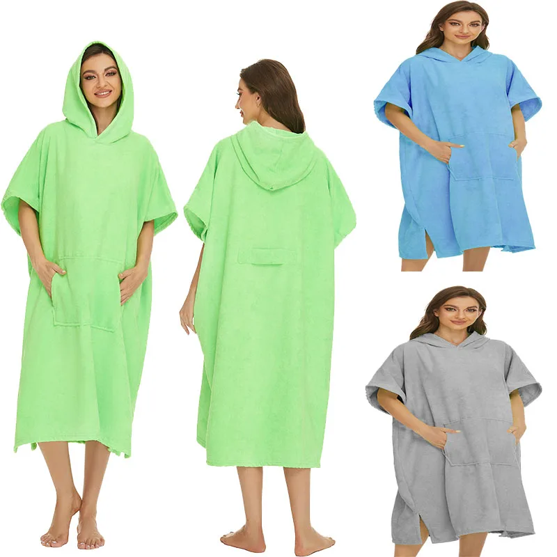 

Adults Microfiber Wetsuit Changing Bathrobe Beach Poncho Towel Outdoor Surf Absorbent Quick Drying Hooded Beach Surfing Cape