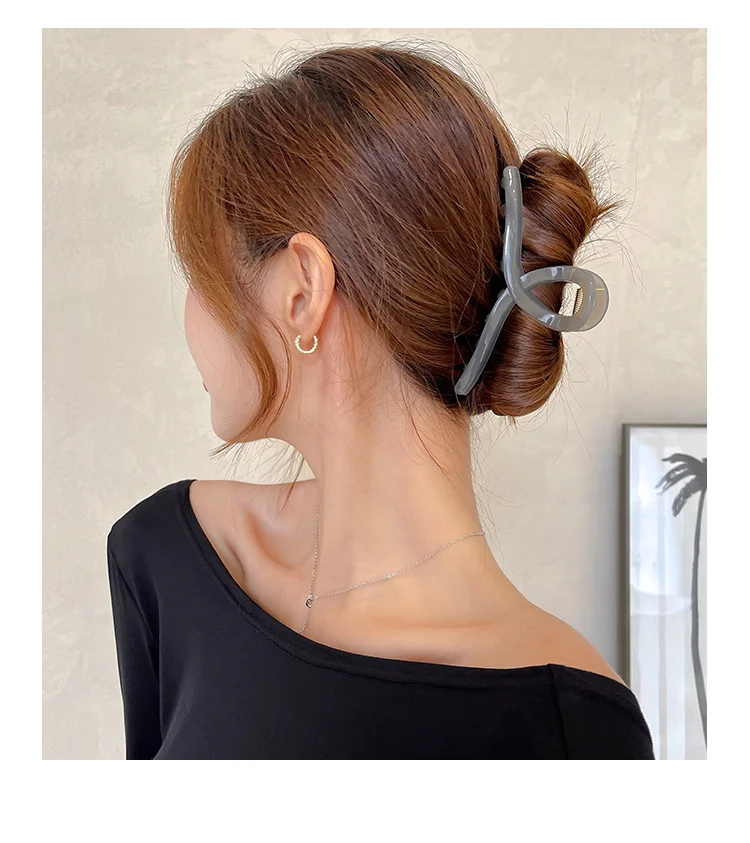 Mode Kreuz Haars pange große Haars pangen Krabbe Haar Kralle koreanische Bad Clip Pferdes chwanz Clip Klaue Clip für Frauen Mädchen Haarschmuck – Detail 16