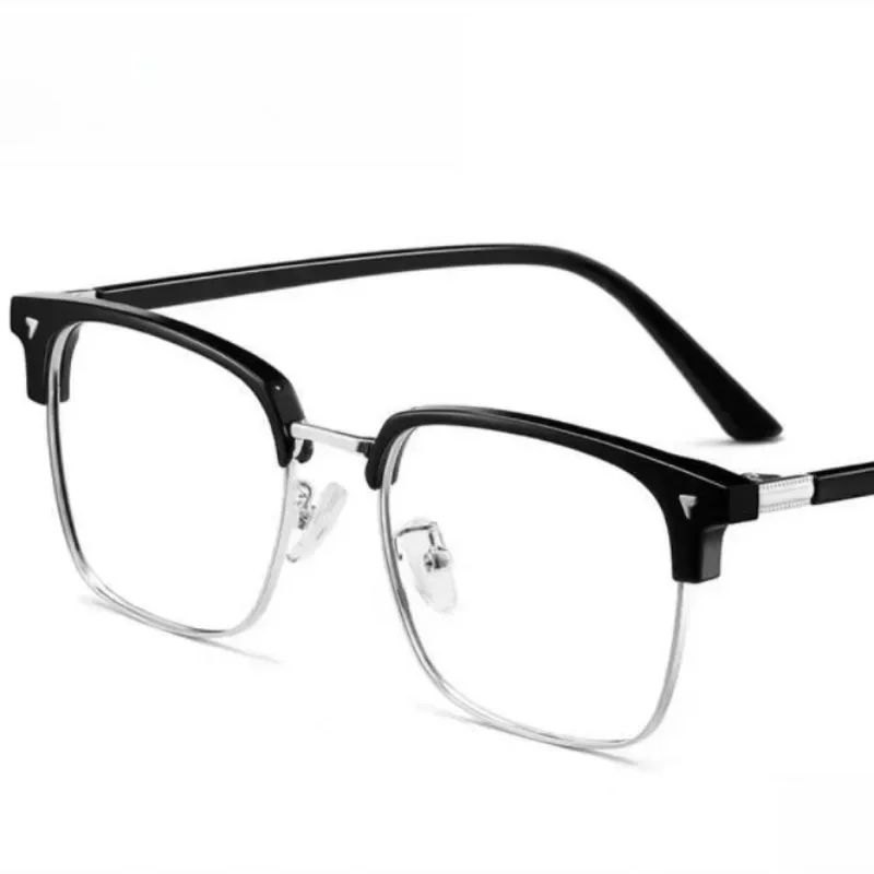 Photochromic Half Frame Flat Glasses Anti Blue Light Glasses for Men Computer Glasses  & Accessories 5