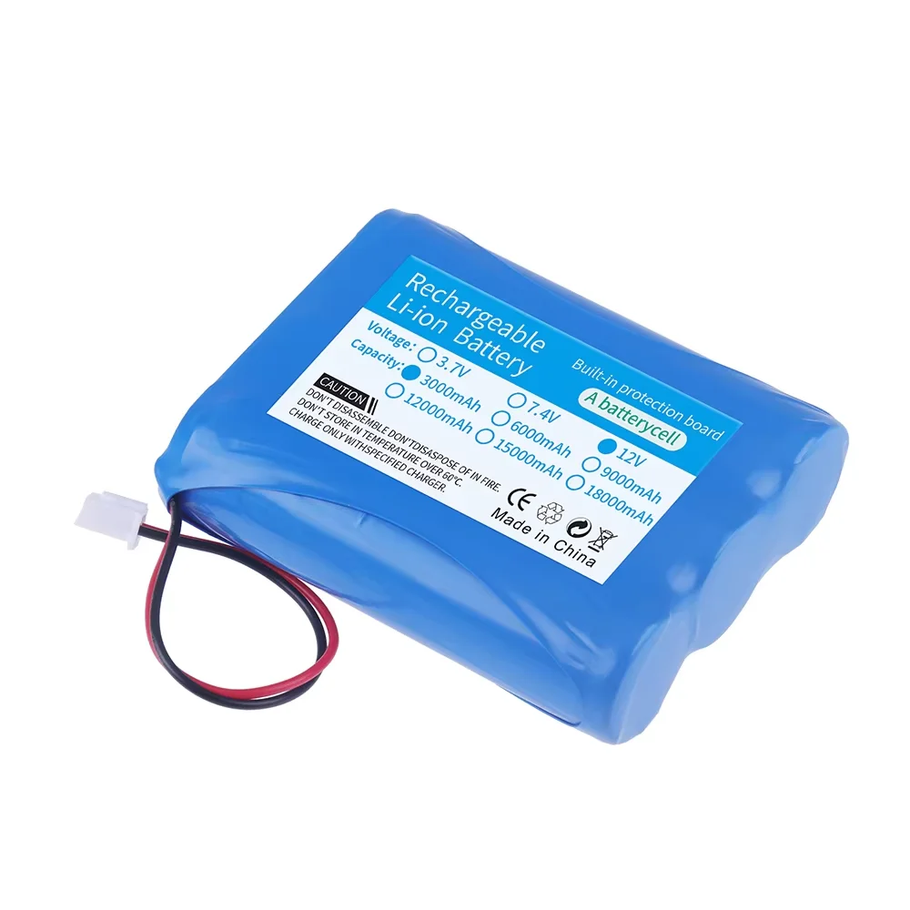 Batteria ricaricabile da 12V 3000mAh per altoparlante Bluetooth, apparecchiature mediche, illuminazione a LED, batteria agli ioni di litio 12.6 V 11.1V 18650 - Image 4