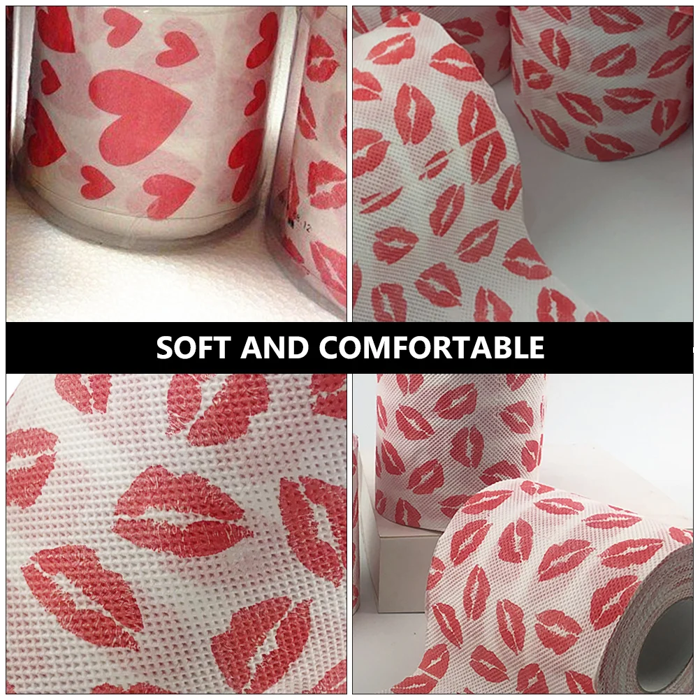 Lip Print Pattern Tissue Fashion Napkin Red Lipstick Printed Roll Toilet Paper Home Kitchen